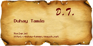 Duhay Tamás névjegykártya